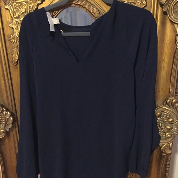 Michael Kors navy long sleeve blouse - Picture 5 of 5